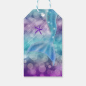 Meerjungfrau-Schwanz verzaubert unter dem Party Geschenkanhänger (Rückseite)