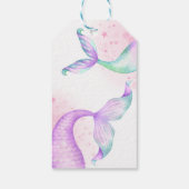 Meerjungfrau Schwanz Wasserfarbe Geburtstag unter Geschenkanhänger (Rückseite)