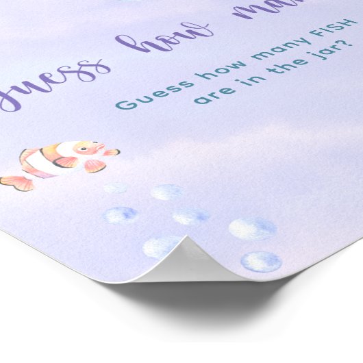 Meerjungfrau-Schwanz - Wie viele FISH sind im Glas Poster (Ecke)