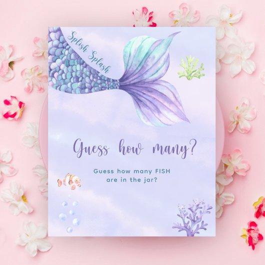 Meerjungfrau-Schwanz - Wie viele FISH sind im Glas Poster