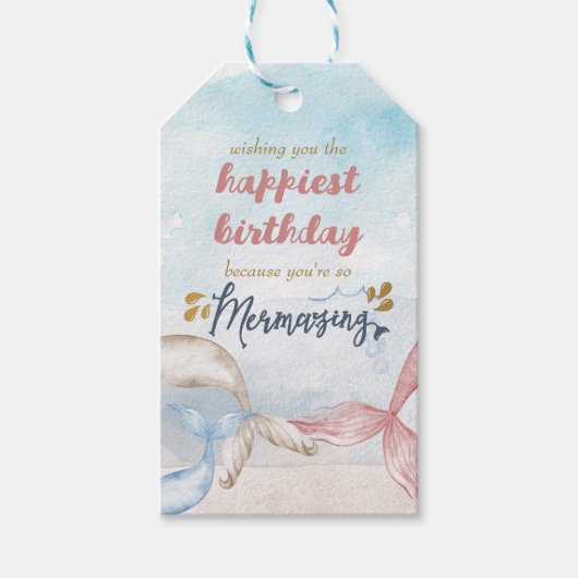 Meerjungfrau Schwanz wünschen Ihnen einen schönen Geschenkanhänger (Vorderseite)