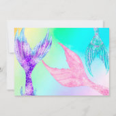 Meerjungfrau Schwänze Foto Kindergeburtstag Einladung (Rückseite)