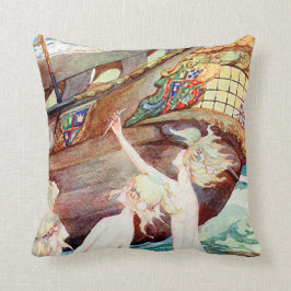 Meerjungfrau-Schwestern und Schiff Kissen