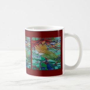 Meerjungfrau Schwimmen mit Schmetterlingen Fantasy Kaffeetasse