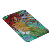 Meerjungfrau Schwimmen mit Schmetterlingen Fantasy Magnet (Rechte Seite)