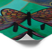 Meerjungfrau Schwimmen mit Schmetterlingen Fantasy Poster (Ecke)