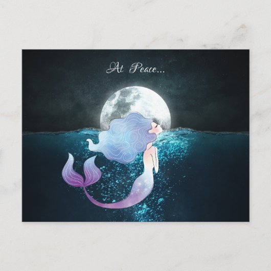 Meerjungfrau schwimmen unter Vollmond Postkarte (Vorderseite)