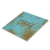 Meerjungfrau Schwingungen GoldGlitzer-Typografie Fliese (Seite)