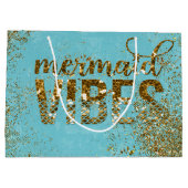 Meerjungfrau Schwingungen GoldGlitzer-Typografie Große Geschenktüte (Rückseite)