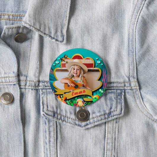 Meerjungfrau, Seashell, Freunde von Meerestieren, Button (Beispiel)