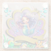 Meerjungfrau, Seashell, Freunde von Meerestieren, Glasuntersetzer (Rückseite)