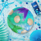 Meerjungfrau Seashells Schwänze & Skalen in Aquama Pappteller (Party)