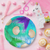 Meerjungfrau Seashells Schwänze & Skalen in Aquama Pappteller (Party)