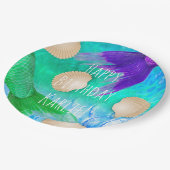 Meerjungfrau Seashells Schwänze & Skalen in Aquama Pappteller (Schrägansicht)