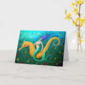 Meerjungfrau - Seepferd Karte (Gelbe Blume)