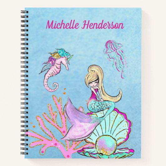 Meerjungfrau-Seepferd Notizblock (Vorderseite)