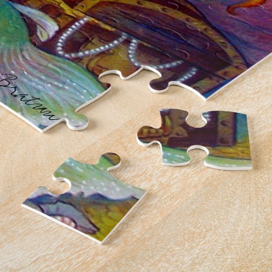 Meerjungfrau, Seepferd und Krake Puzzle (Seite)