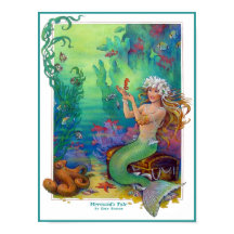 Meerjungfrau, Seepferd und Oktopus Originelle Kuns