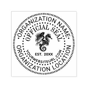 Meerjungfrau-Seepferdchen Amtliches Siegel Name Or Permastempel