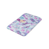 Meerjungfrau-Seepferdstarfish-Lavendel und Blau Badematte (Schrägansicht)