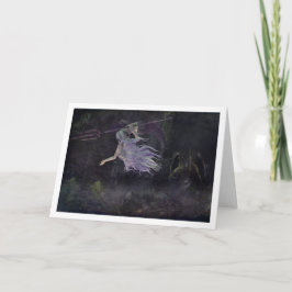 Meerjungfrau sieht ein Baby Kraken notecard Karte