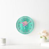 Meerjungfrau-silbernes Runde Wanduhr (Zuhause)
