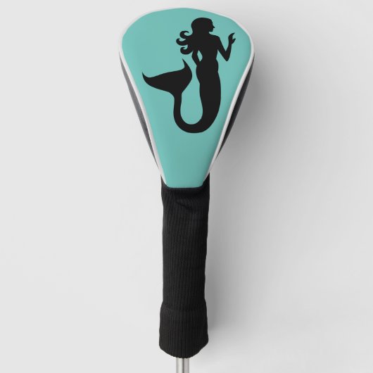 Meerjungfrau-Silhouette auf Wasserschiff  Golf Headcover (Vorderseite)