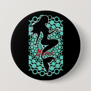 Meerjungfrau-Silhouette in Blasen Thunder_Cove Button