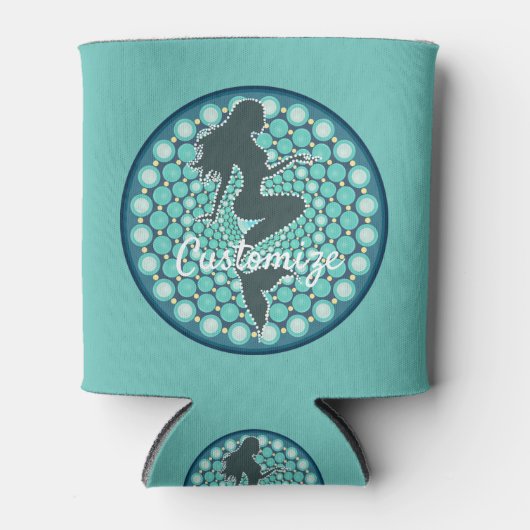 Meerjungfrau-Silhouette in Blasen Thunder_Cove Can Dosenkühler (Vorderseite)