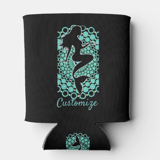 Meerjungfrau-Silhouette in Blasen Thunder_Cove Dosenkühler (Rückseite)