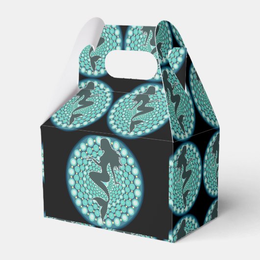 Meerjungfrau-Silhouette in Blasen Thunder_Cove Geschenkschachtel (Rückseite)