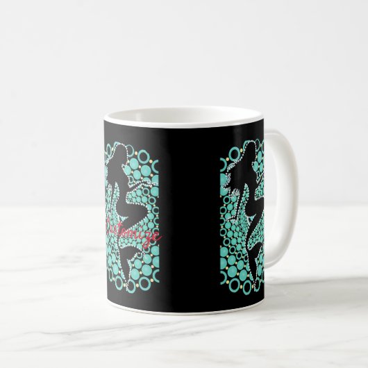 Meerjungfrau-Silhouette in Blasen Thunder_Cove Kaffeetasse (VorderseiteRechts)