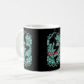 Meerjungfrau-Silhouette in Blasen Thunder_Cove Kaffeetasse (Vorderseite Links)