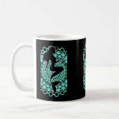 Meerjungfrau-Silhouette in Blasen Thunder_Cove Kaffeetasse (Links)