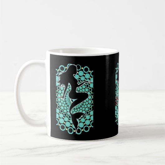 Meerjungfrau-Silhouette in Blasen Thunder_Cove Kaffeetasse (Links)