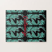 Meerjungfrau-Silhouette in Blasen Thunder_Cove Puzzle (Horizontal)