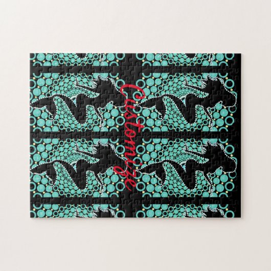 Meerjungfrau-Silhouette in Blasen Thunder_Cove Puzzle (Horizontal)