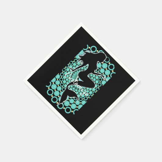 Meerjungfrau-Silhouette in Blasen Thunder_Cove Serviette (Ecke)