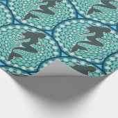 Meerjungfrau-Silhouette in Blasen Thunder_Cove Wra Geschenkpapier (Ecke)