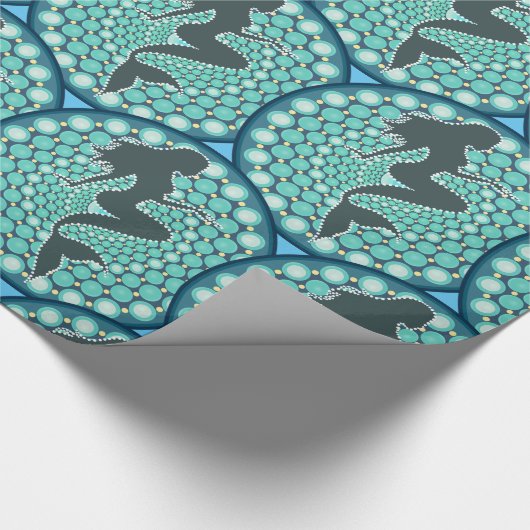 Meerjungfrau-Silhouette in Blasen Thunder_Cove Wra Geschenkpapier (Ecke)