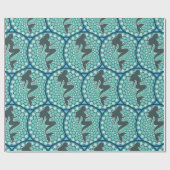 Meerjungfrau-Silhouette in Blasen Thunder_Cove Wra Geschenkpapier (Flach)