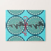 Meerjungfrau-Silhouette in Bubbles Thunder_Cove Ji Puzzle (Horizontal)