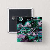 Meerjungfrau-Sirene-Atlantis-Perle Button (Vorne & Hinten)
