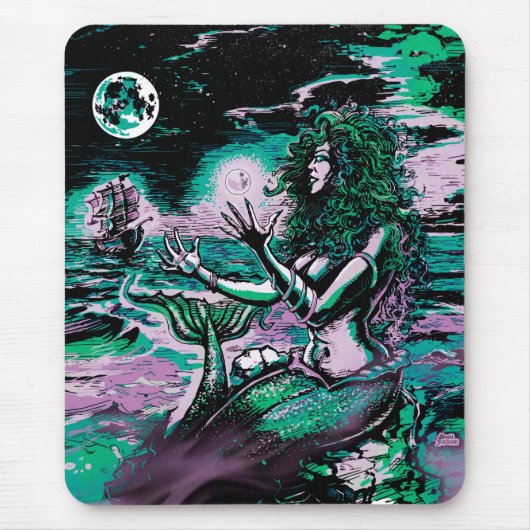 Meerjungfrau-Sirene-Atlantis-Perle Mousepad (Vorne)