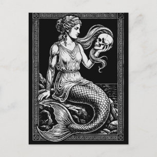 Meerjungfrau Sirene gerahmtes Kunstwerk Postkarte