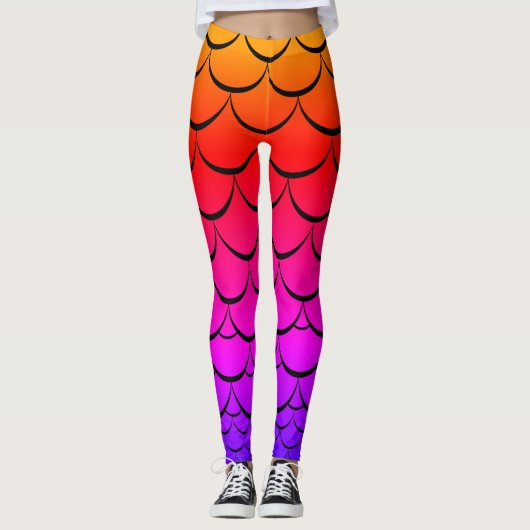 Meerjungfrau-Skala Leggings des Sonnenuntergangs (Vorderseite)