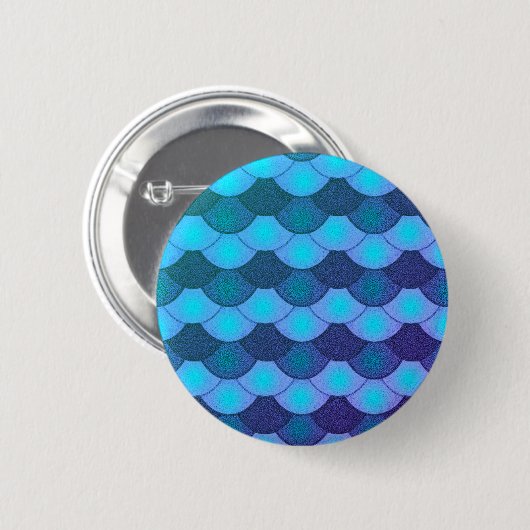 Meerjungfrau-Skalen - blaues Glühen Button (Vorne & Hinten)
