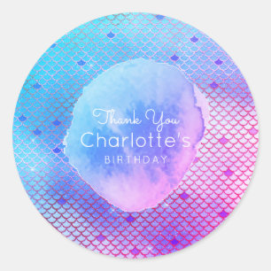 Meerjungfrau-Skalen danken Ihnen Runder Aufkleber