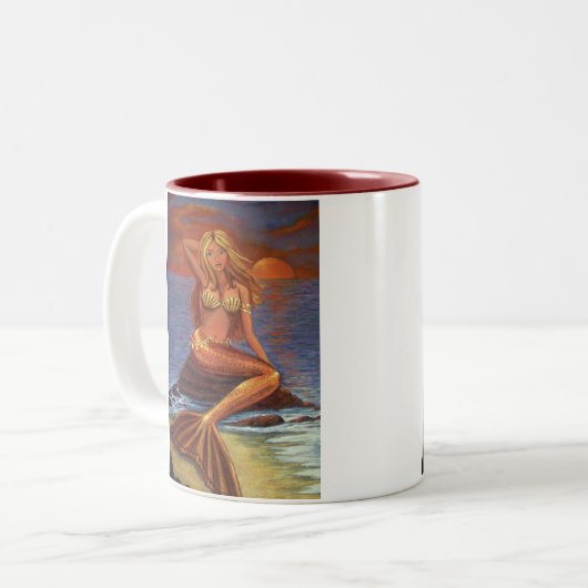 Meerjungfrau-Sonnenuntergang - Tasse (Vorderseite Links)