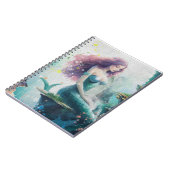 Meerjungfrau-Spiralheft - handbemalt Notizblock (Linke Seite)